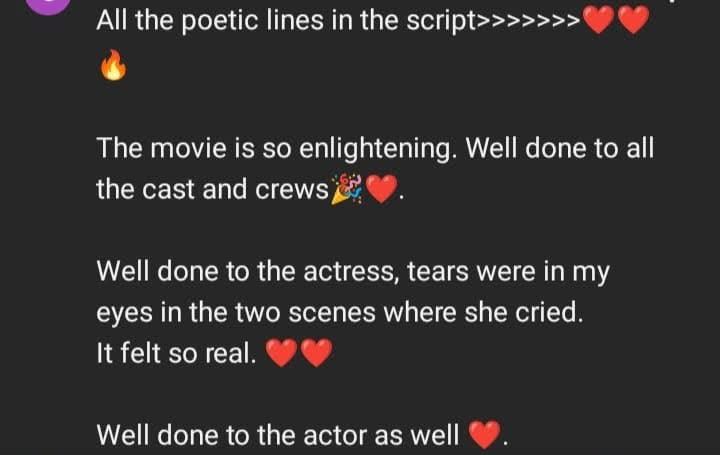 Acting testimonial
